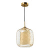 Majella Pendant Aged Brass and Champagne Glass pendant light
