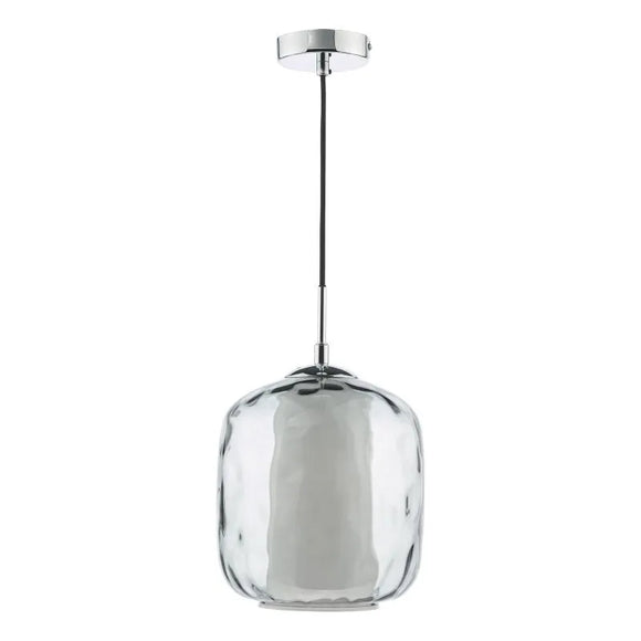 Majella Pendant Polished Chrome and Smoked Glass hanging lights for kitchen