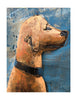 Rustic metal and wood wall art of Man With His Dog
