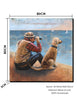 3D canvas painting of Man With His Dog Wall Art
