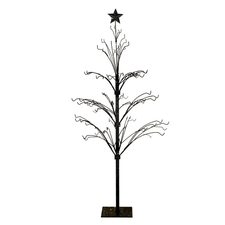 Medium Black Glitter Metal Tree