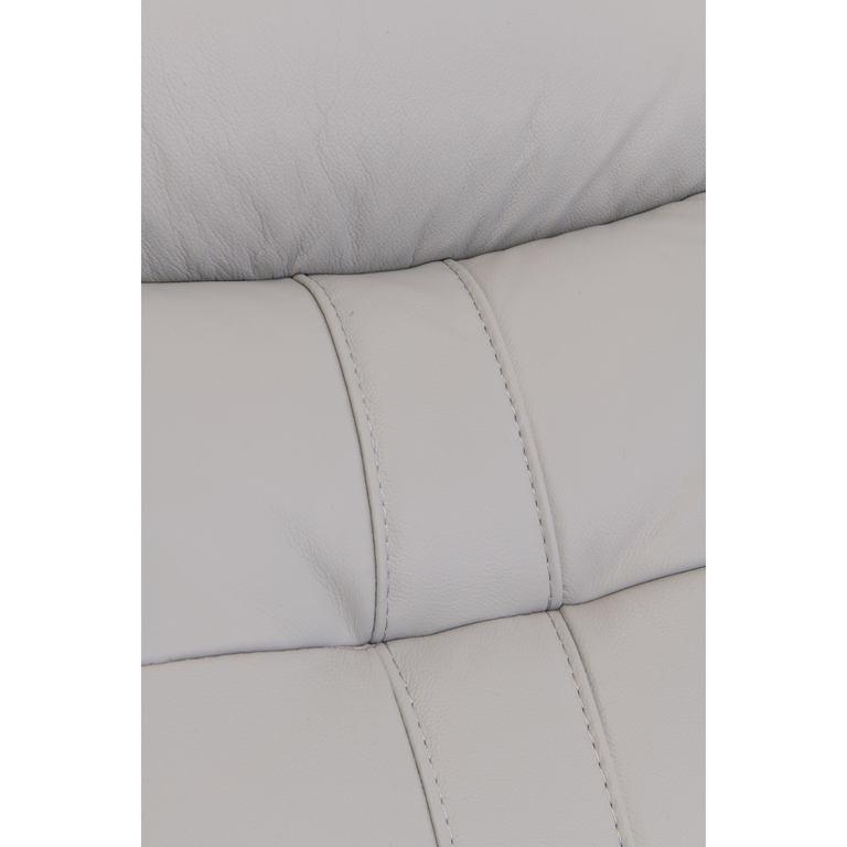 Melania 2 Seater Leather Sofa Electric Recliner Light Grey
