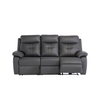 Melania 3 Seater Leather Sofa Electric Recliner Charcoal for modern living room.
