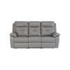 Luxurious Melania 3 Seater Leather Sofa Electric Recliner Grey.
