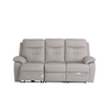 Luxurious Melania 3 Seater Leather Sofa Electric Recliner Light Grey.
