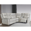 Luxurious L shaped couch with premium leather upholstery.
