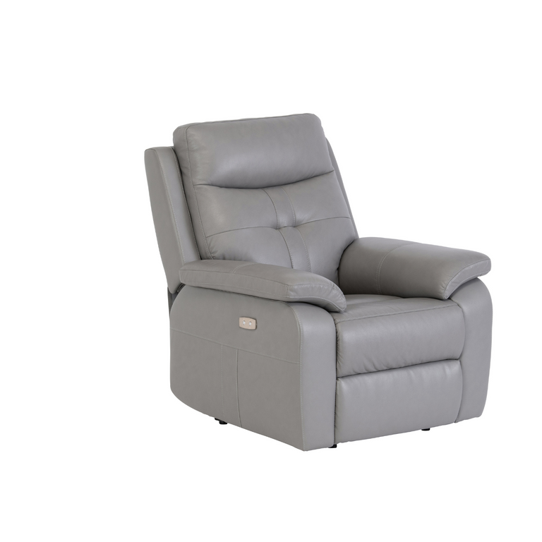 Melania Leather Electric Recliner Armchair Grey
