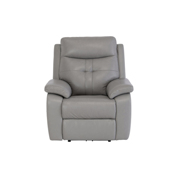 Stylish recliner armchair with plush leather upholstery
