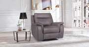Vegan leather recliner armchair with power reclining feature