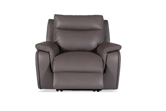 Vegan leather recliner chair with power reclining mechanism