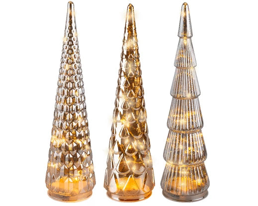 Micro LED Tree Glass Steady BO Indoor 3ass glowing in amber warm light