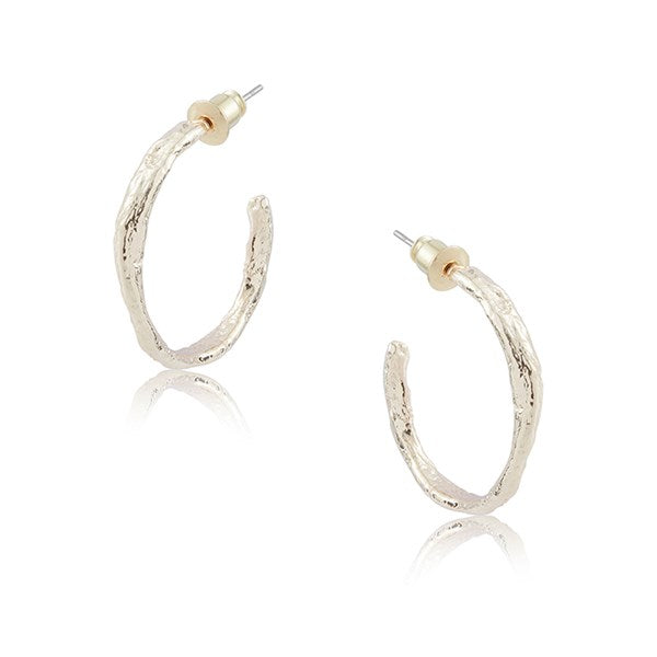 Molten Metal Large Hoop Gold Plated Earrings