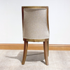 Classic wood dining chair with Sand 'Live Smart' fabric seat