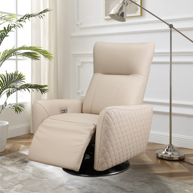 Monti Recliner Chair Cream Leather