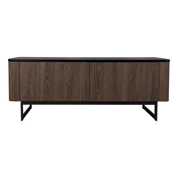 Myron Cabinet Mocha Veneer with Matt Black Legs