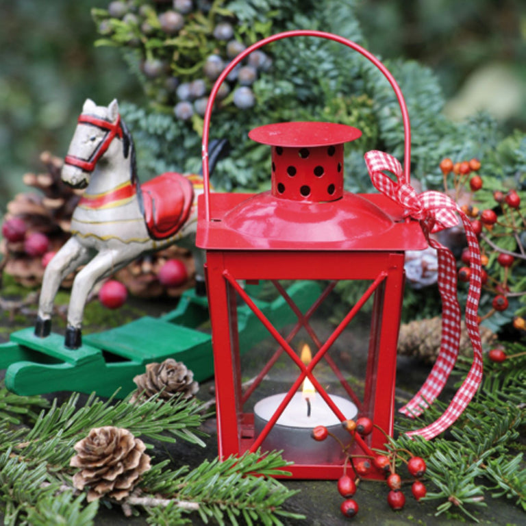 Christmas Paper Napkins Red Lantern & Rocking Horse