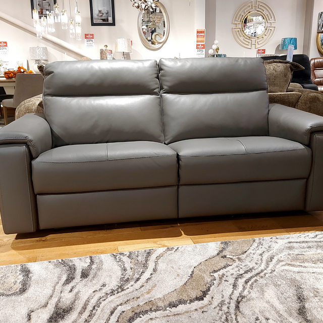 Nicoletti Home Syracuse 3 Seater Leather Recliner Sofa