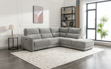 Nora Sectional Corner Sofa Recliner Grey RHF