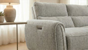 Nora Sectional Corner Sofa Recliner Grey RHF
