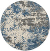 Rustic Textures Rug 08 Grey Blue Runner with modern patterns

