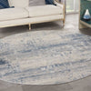 Circle rug from the Rustic Textures collection in ivory blue

