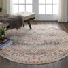Stunning round Vintage Kashan Rug with a Persian-inspired pattern.
