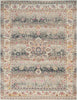 Grey circular Vintage Kashan Rug featuring a traditional motif.
