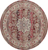 Vintage Kashan Rug 01 Red - Round, a perfect addition to your living room.
