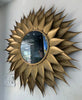 Ohlson Sunburst Mirror Gold large round wall mirror in antique gold color shade