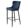 Elegant blue velvet counter stool for kitchen