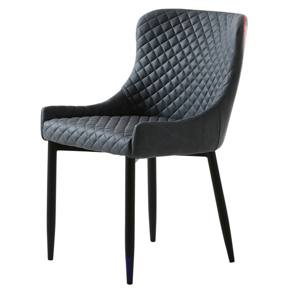 Sleek grey leather dining chair for modern dining rooms