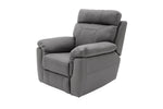 Contemporary recliner chair with padded headrest for ultimate relaxation.
