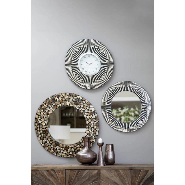Palu Round Mirror Black & Gold