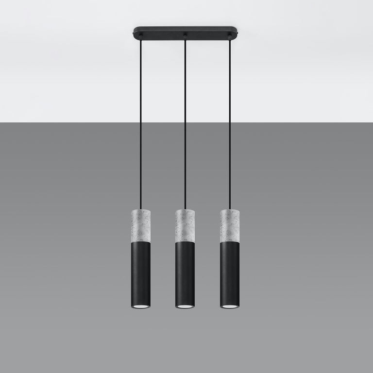 Sollux Lighting Pendant Lamp BORGIO 3L Black