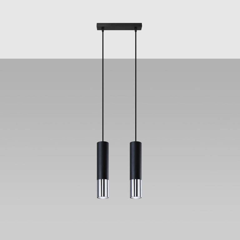 Sollux Lighting Pendant Lamp LOOPEZ 2 Black/Chrome