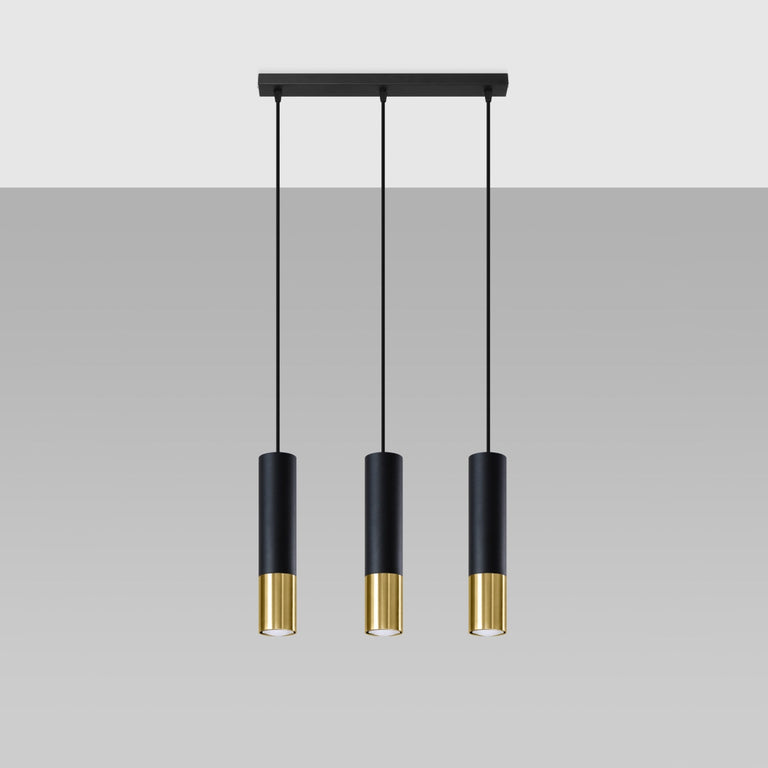 Sollux Lighting Pendant Lamp LOOPEZ 3L Black/Golden