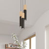 Pendant lamp PABLO 3P black in a minimalist home design