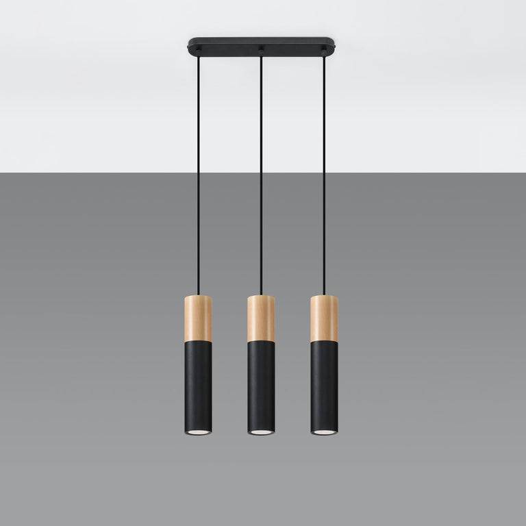 Sollux Lighting Pendant Lamp PABLO 3 Black