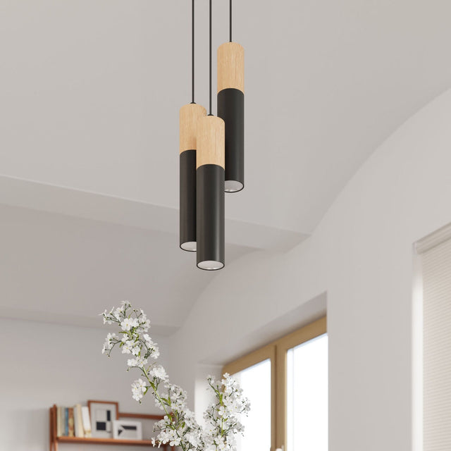 Sollux Lighting Pendant Lamp PABLO 3 Black