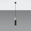 Pendant lamp PABLO black narrow design suitable for compact spaces