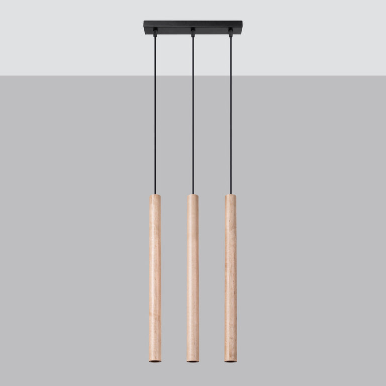 Sollux Lighting Pendant Pamp PASTELO 3L Wood