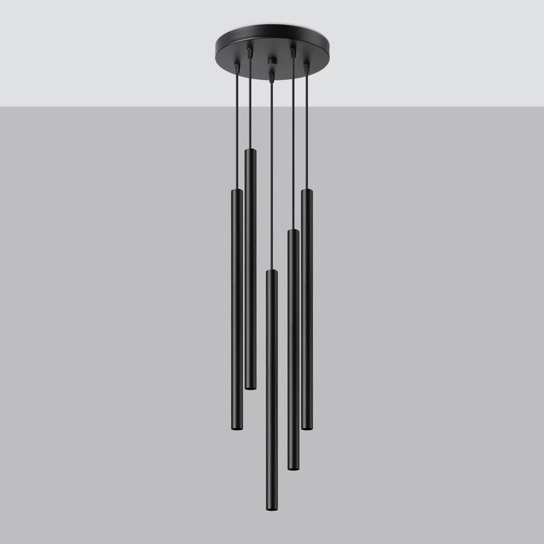 Sollux Lighting Pendant Lamp PASTELO 5P Black