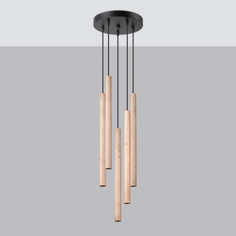 Sollux Lighting Pendant Lamp PASTELO 5P Wood