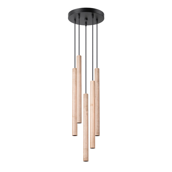 Stylish kitchen pendant lighting from Sollux Lighting Pendant Lamp PASTELO 5P Wood.
