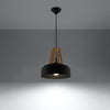 Modern Sollux Lighting Pendant lamp CASCO black/natural wood