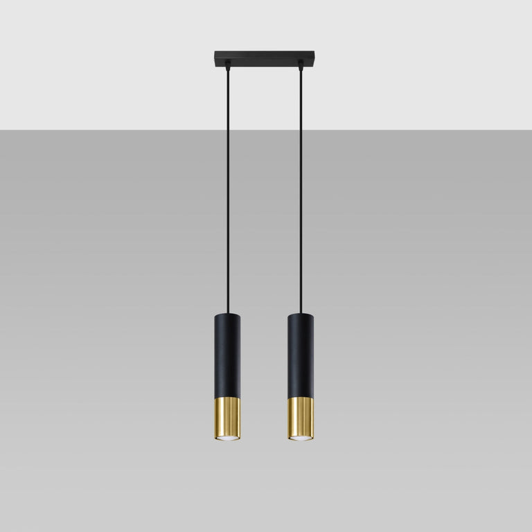 Sollux Lighting Pendant Lamp LOOPEZ 2 Black/Golden