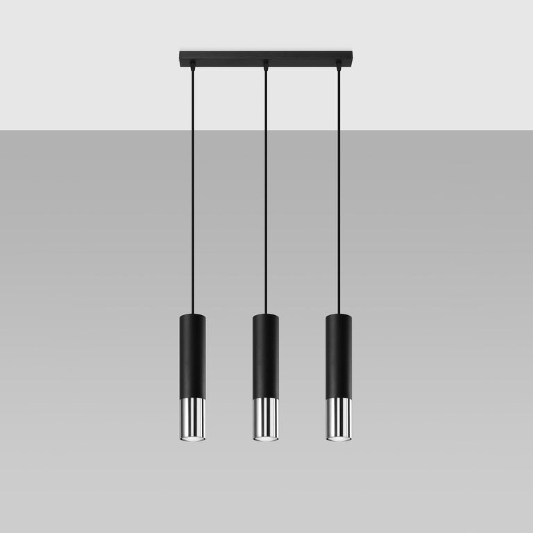 Sollux Lighting Pendant Lamp LOOPEZ 3L Black/Chrome