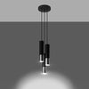 Modern Sollux Lighting Pendant lamp LOOPEZ 3P black/chrome for dining area