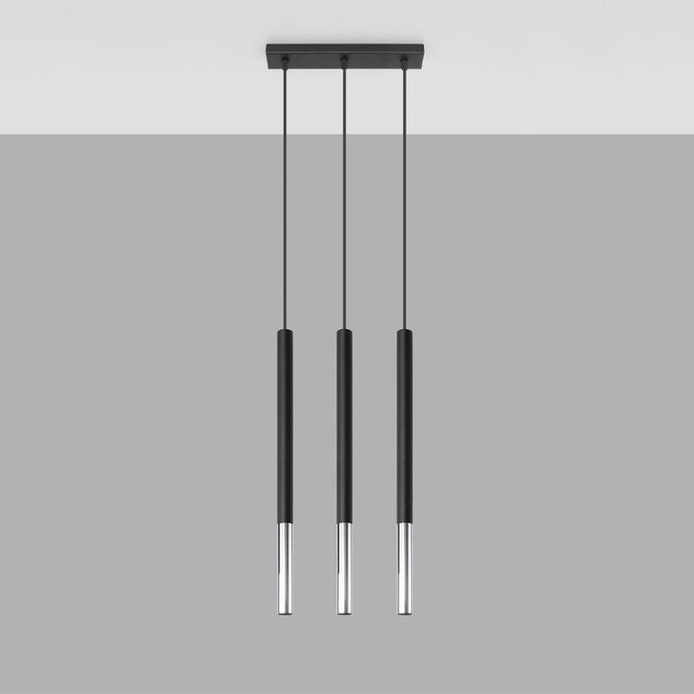 Sollux Lighting Pendant Lamp MOZAICA 3L Black/Chrome