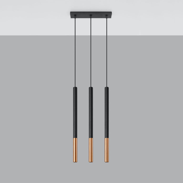 Sollux Lighting Pendant Lamp MOZAICA 3L Black/Copper